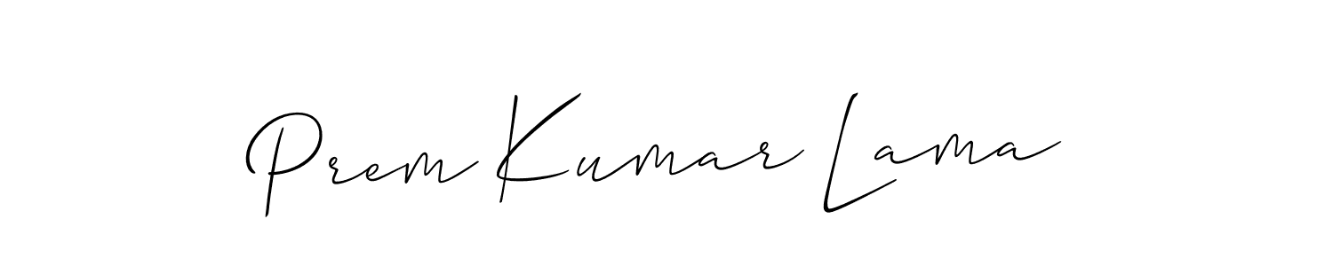 It looks lik you need a new signature style for name Prem Kumar Lama. Design unique handwritten (Allison_Script) signature with our free signature maker in just a few clicks. Prem Kumar Lama signature style 2 images and pictures png