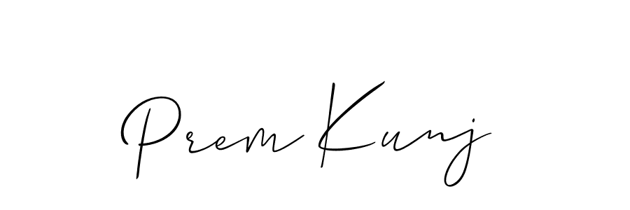 Make a beautiful signature design for name Prem Kunj. With this signature (Allison_Script) style, you can create a handwritten signature for free. Prem Kunj signature style 2 images and pictures png