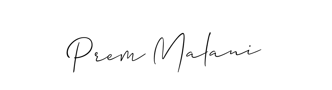 How to make Prem Malani name signature. Use Allison_Script style for creating short signs online. This is the latest handwritten sign. Prem Malani signature style 2 images and pictures png