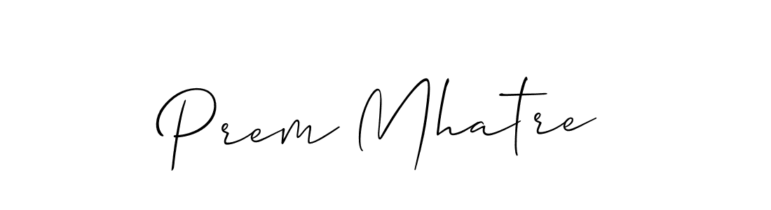 Similarly Allison_Script is the best handwritten signature design. Signature creator online .You can use it as an online autograph creator for name Prem Mhatre. Prem Mhatre signature style 2 images and pictures png