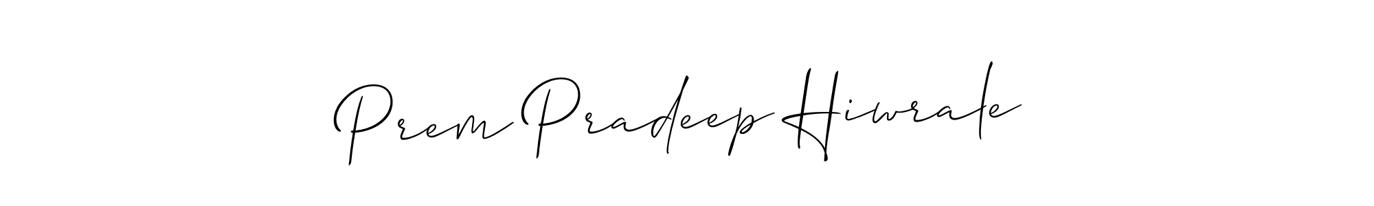 Allison_Script is a professional signature style that is perfect for those who want to add a touch of class to their signature. It is also a great choice for those who want to make their signature more unique. Get Prem Pradeep Hiwrale name to fancy signature for free. Prem Pradeep Hiwrale signature style 2 images and pictures png