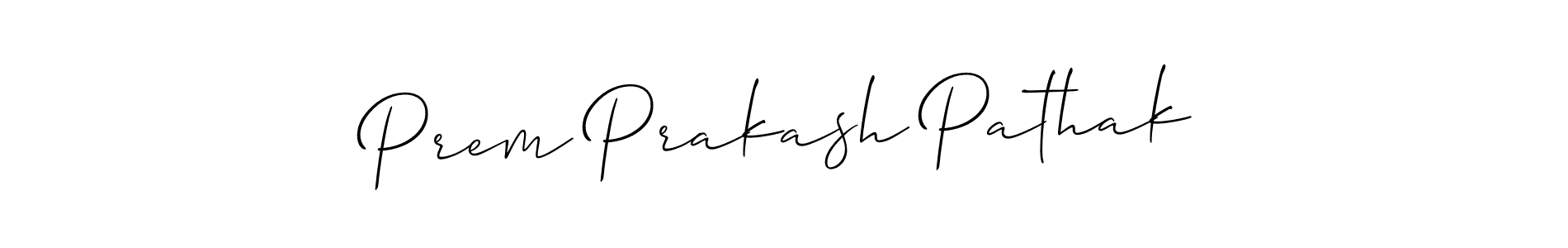 Create a beautiful signature design for name Prem Prakash Pathak. With this signature (Allison_Script) fonts, you can make a handwritten signature for free. Prem Prakash Pathak signature style 2 images and pictures png