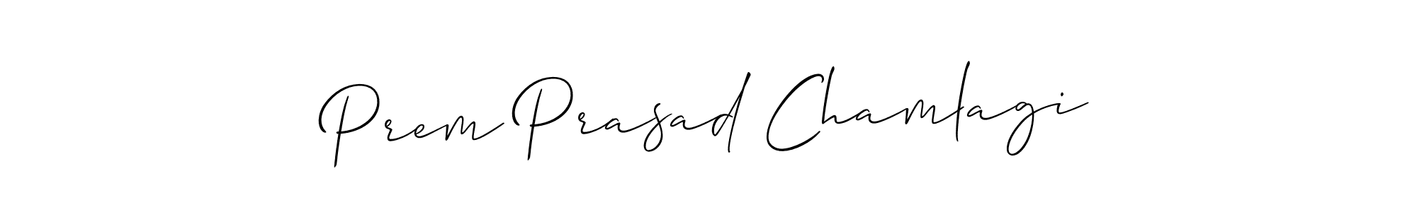 Make a beautiful signature design for name Prem Prasad Chamlagi. With this signature (Allison_Script) style, you can create a handwritten signature for free. Prem Prasad Chamlagi signature style 2 images and pictures png