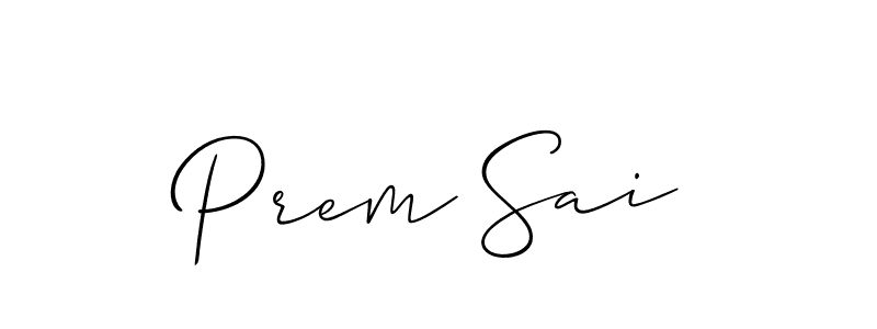if you are searching for the best signature style for your name Prem Sai. so please give up your signature search. here we have designed multiple signature styles  using Allison_Script. Prem Sai signature style 2 images and pictures png
