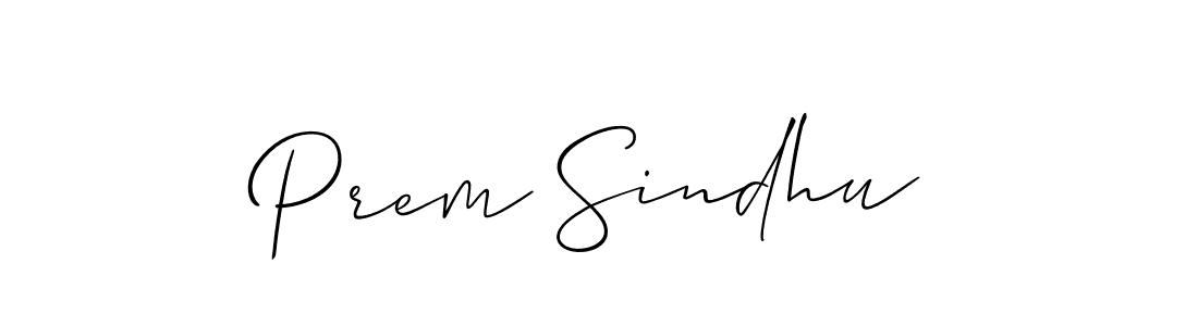 Use a signature maker to create a handwritten signature online. With this signature software, you can design (Allison_Script) your own signature for name Prem Sindhu. Prem Sindhu signature style 2 images and pictures png