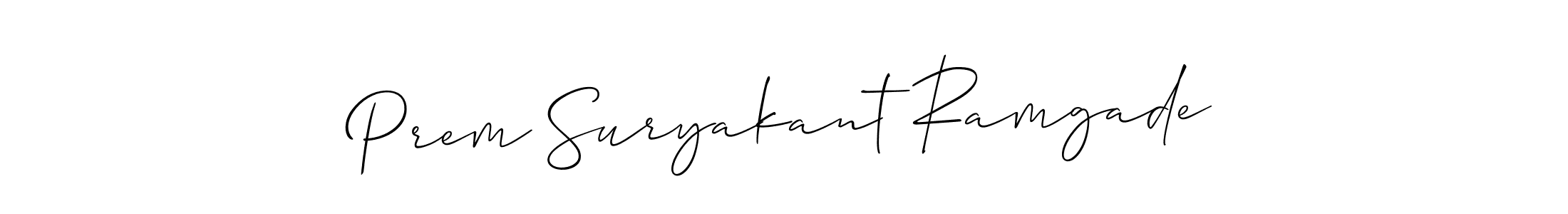 How to make Prem Suryakant Ramgade name signature. Use Allison_Script style for creating short signs online. This is the latest handwritten sign. Prem Suryakant Ramgade signature style 2 images and pictures png