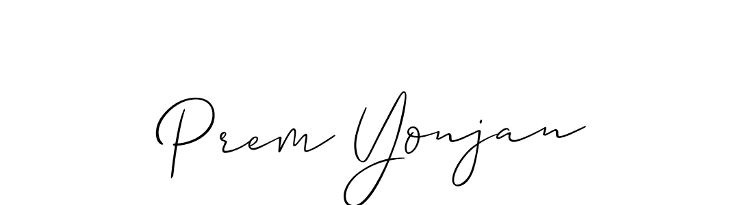 Allison_Script is a professional signature style that is perfect for those who want to add a touch of class to their signature. It is also a great choice for those who want to make their signature more unique. Get Prem Yonjan name to fancy signature for free. Prem Yonjan signature style 2 images and pictures png