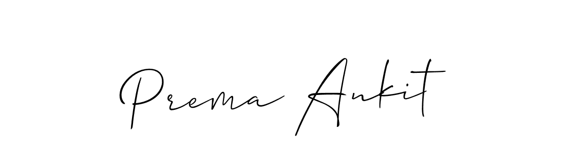 The best way (Allison_Script) to make a short signature is to pick only two or three words in your name. The name Prema Ankit include a total of six letters. For converting this name. Prema Ankit signature style 2 images and pictures png