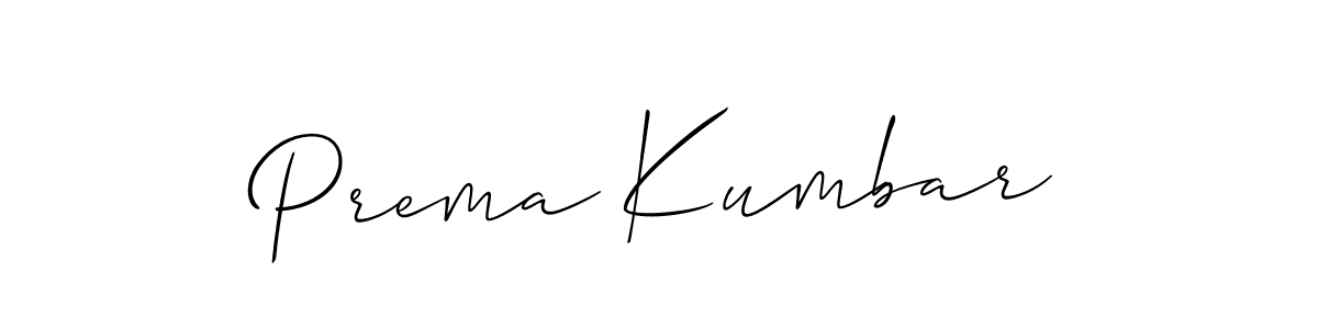 You should practise on your own different ways (Allison_Script) to write your name (Prema Kumbar) in signature. don't let someone else do it for you. Prema Kumbar signature style 2 images and pictures png