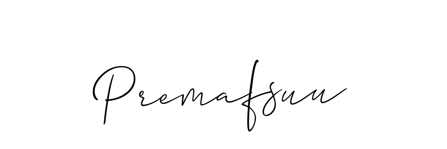 Allison_Script is a professional signature style that is perfect for those who want to add a touch of class to their signature. It is also a great choice for those who want to make their signature more unique. Get Premafsuu name to fancy signature for free. Premafsuu signature style 2 images and pictures png