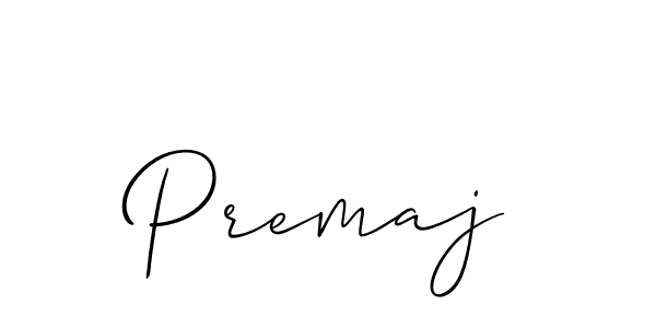 Make a beautiful signature design for name Premaj. With this signature (Allison_Script) style, you can create a handwritten signature for free. Premaj signature style 2 images and pictures png