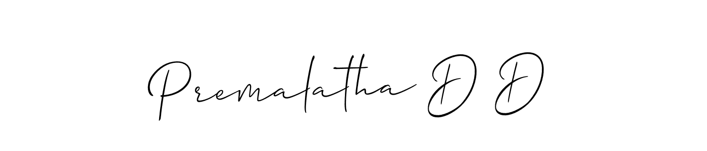 Allison_Script is a professional signature style that is perfect for those who want to add a touch of class to their signature. It is also a great choice for those who want to make their signature more unique. Get Premalatha D D name to fancy signature for free. Premalatha D D signature style 2 images and pictures png