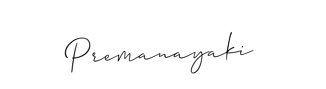 Make a beautiful signature design for name Premanayaki. With this signature (Allison_Script) style, you can create a handwritten signature for free. Premanayaki signature style 2 images and pictures png