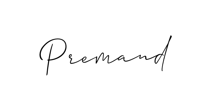 Make a beautiful signature design for name Premand. With this signature (Allison_Script) style, you can create a handwritten signature for free. Premand signature style 2 images and pictures png