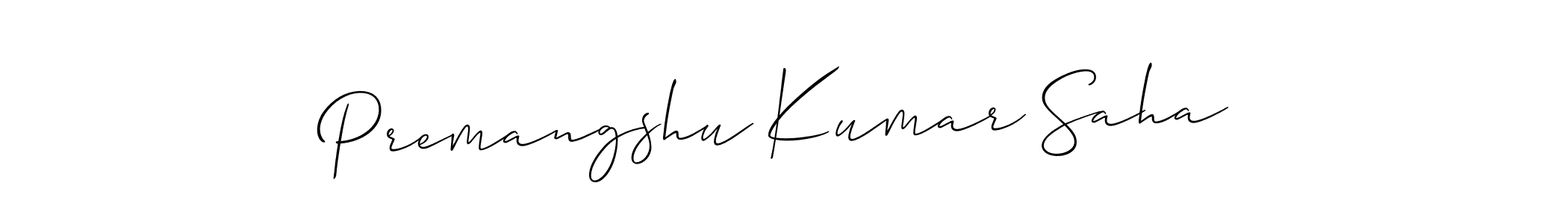 Similarly Allison_Script is the best handwritten signature design. Signature creator online .You can use it as an online autograph creator for name Premangshu Kumar Saha. Premangshu Kumar Saha signature style 2 images and pictures png