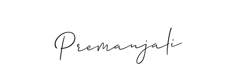Make a beautiful signature design for name Premanjali. With this signature (Allison_Script) style, you can create a handwritten signature for free. Premanjali signature style 2 images and pictures png