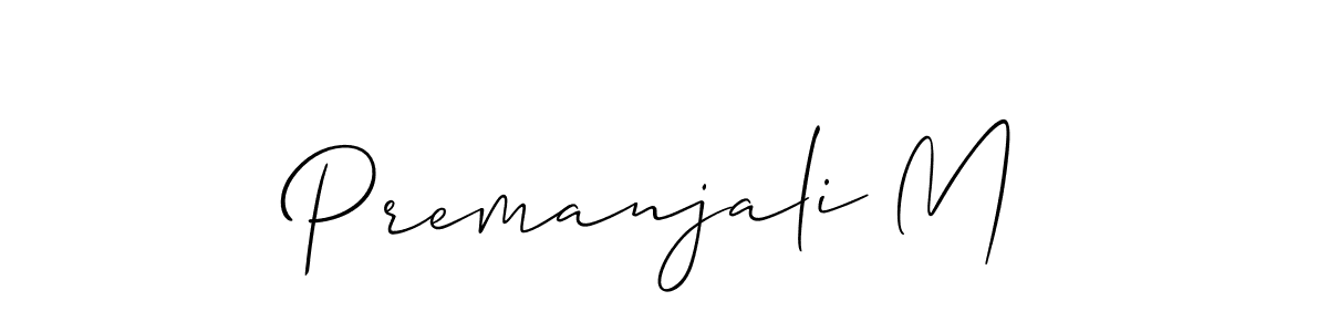 Premanjali M stylish signature style. Best Handwritten Sign (Allison_Script) for my name. Handwritten Signature Collection Ideas for my name Premanjali M. Premanjali M signature style 2 images and pictures png