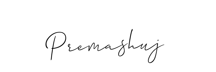 The best way (Allison_Script) to make a short signature is to pick only two or three words in your name. The name Premashuj include a total of six letters. For converting this name. Premashuj signature style 2 images and pictures png