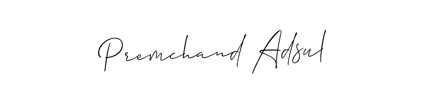 How to make Premchand Adsul name signature. Use Allison_Script style for creating short signs online. This is the latest handwritten sign. Premchand Adsul signature style 2 images and pictures png