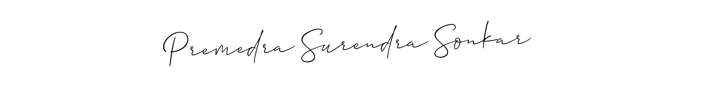 This is the best signature style for the Premedra Surendra Sonkar name. Also you like these signature font (Allison_Script). Mix name signature. Premedra Surendra Sonkar signature style 2 images and pictures png