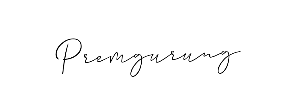How to make Premgurung signature? Allison_Script is a professional autograph style. Create handwritten signature for Premgurung name. Premgurung signature style 2 images and pictures png