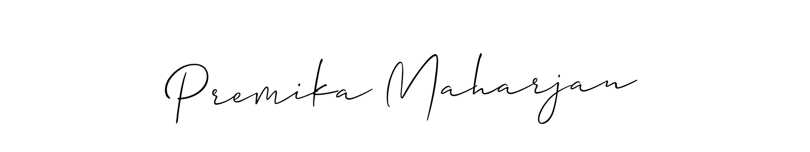 Create a beautiful signature design for name Premika Maharjan. With this signature (Allison_Script) fonts, you can make a handwritten signature for free. Premika Maharjan signature style 2 images and pictures png
