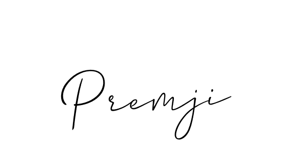 Use a signature maker to create a handwritten signature online. With this signature software, you can design (Allison_Script) your own signature for name Premji. Premji signature style 2 images and pictures png