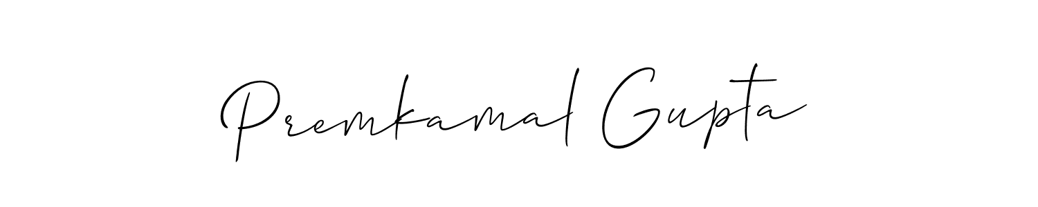 The best way (Allison_Script) to make a short signature is to pick only two or three words in your name. The name Premkamal Gupta include a total of six letters. For converting this name. Premkamal Gupta signature style 2 images and pictures png