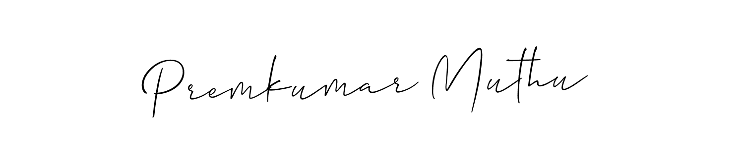 It looks lik you need a new signature style for name Premkumar Muthu. Design unique handwritten (Allison_Script) signature with our free signature maker in just a few clicks. Premkumar Muthu signature style 2 images and pictures png