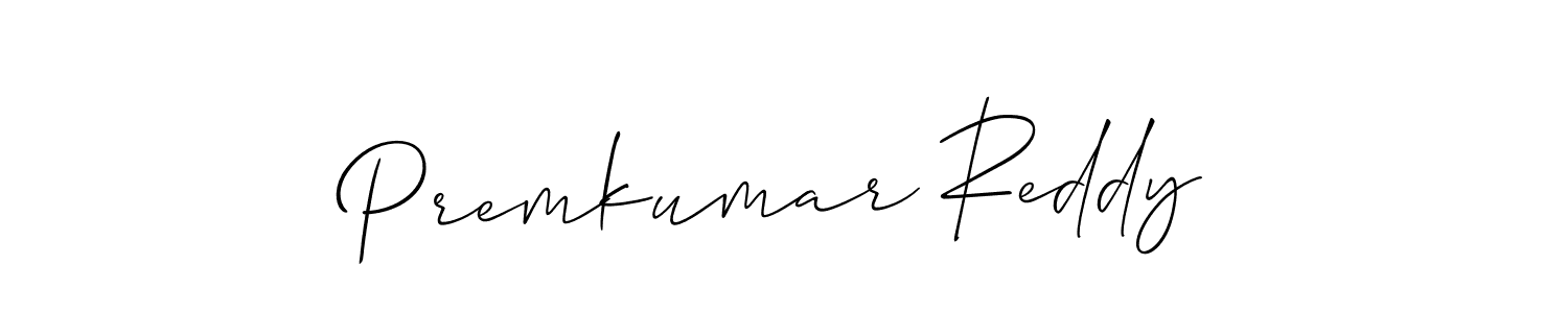 Create a beautiful signature design for name Premkumar Reddy. With this signature (Allison_Script) fonts, you can make a handwritten signature for free. Premkumar Reddy signature style 2 images and pictures png