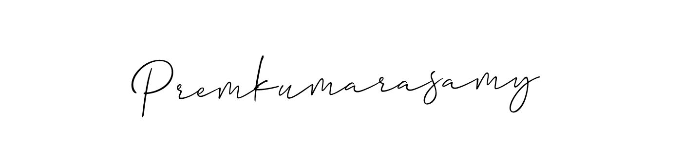 Also we have Premkumarasamy name is the best signature style. Create professional handwritten signature collection using Allison_Script autograph style. Premkumarasamy signature style 2 images and pictures png
