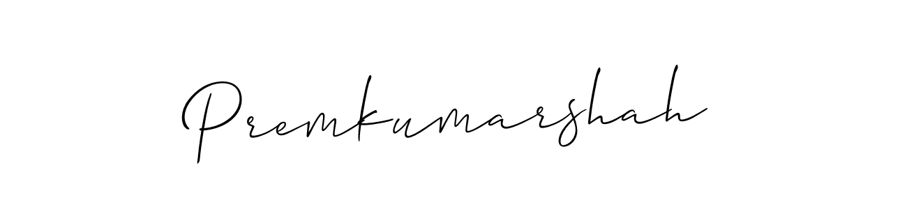 The best way (Allison_Script) to make a short signature is to pick only two or three words in your name. The name Premkumarshah include a total of six letters. For converting this name. Premkumarshah signature style 2 images and pictures png