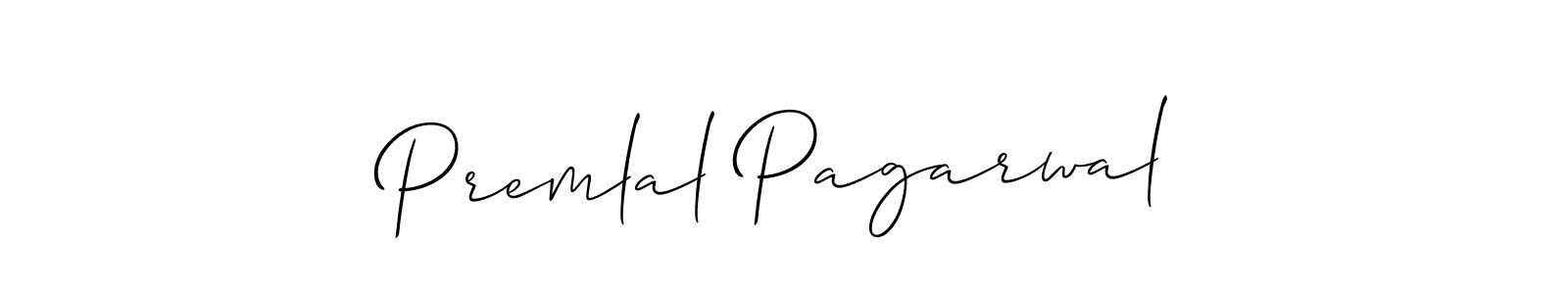 How to make Premlal Pagarwal name signature. Use Allison_Script style for creating short signs online. This is the latest handwritten sign. Premlal Pagarwal signature style 2 images and pictures png