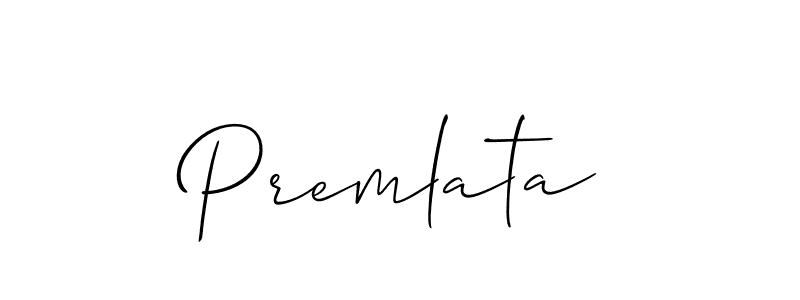 Make a beautiful signature design for name Premlata. With this signature (Allison_Script) style, you can create a handwritten signature for free. Premlata signature style 2 images and pictures png