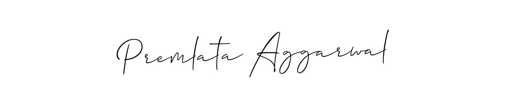 How to make Premlata Aggarwal name signature. Use Allison_Script style for creating short signs online. This is the latest handwritten sign. Premlata Aggarwal signature style 2 images and pictures png