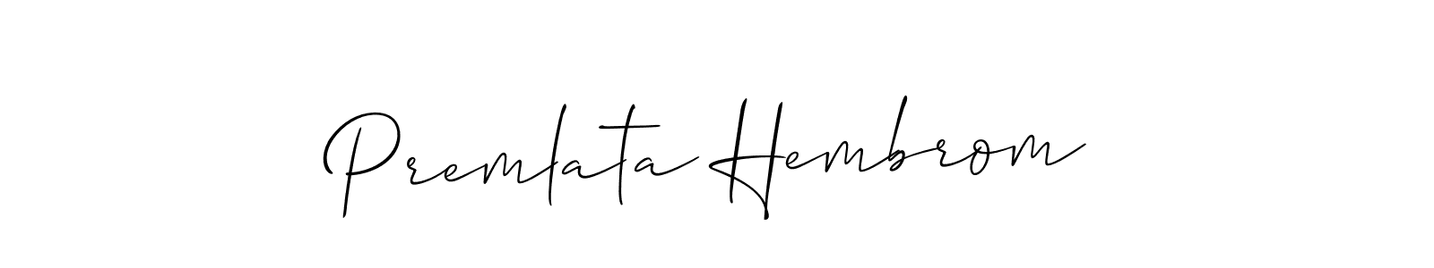 Allison_Script is a professional signature style that is perfect for those who want to add a touch of class to their signature. It is also a great choice for those who want to make their signature more unique. Get Premlata Hembrom name to fancy signature for free. Premlata Hembrom signature style 2 images and pictures png