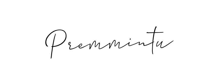 How to make Premmintu name signature. Use Allison_Script style for creating short signs online. This is the latest handwritten sign. Premmintu signature style 2 images and pictures png