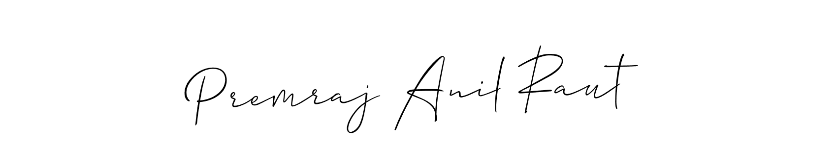 if you are searching for the best signature style for your name Premraj Anil Raut. so please give up your signature search. here we have designed multiple signature styles  using Allison_Script. Premraj Anil Raut signature style 2 images and pictures png