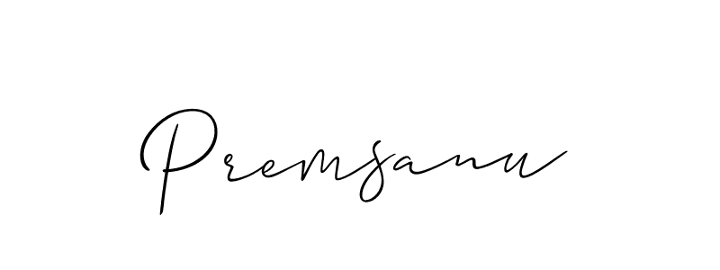 How to make Premsanu name signature. Use Allison_Script style for creating short signs online. This is the latest handwritten sign. Premsanu signature style 2 images and pictures png