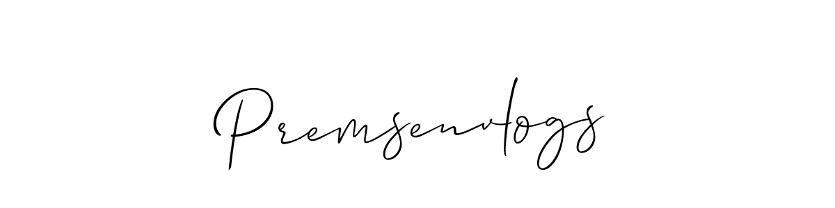 How to Draw Premsenvlogs signature style? Allison_Script is a latest design signature styles for name Premsenvlogs. Premsenvlogs signature style 2 images and pictures png