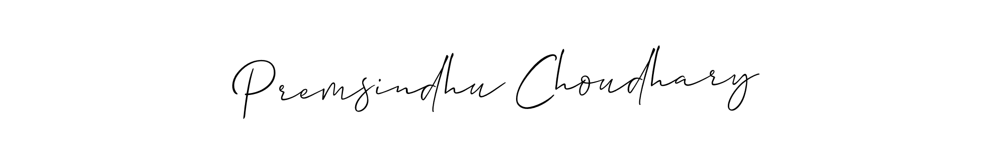 The best way (Allison_Script) to make a short signature is to pick only two or three words in your name. The name Premsindhu Choudhary include a total of six letters. For converting this name. Premsindhu Choudhary signature style 2 images and pictures png