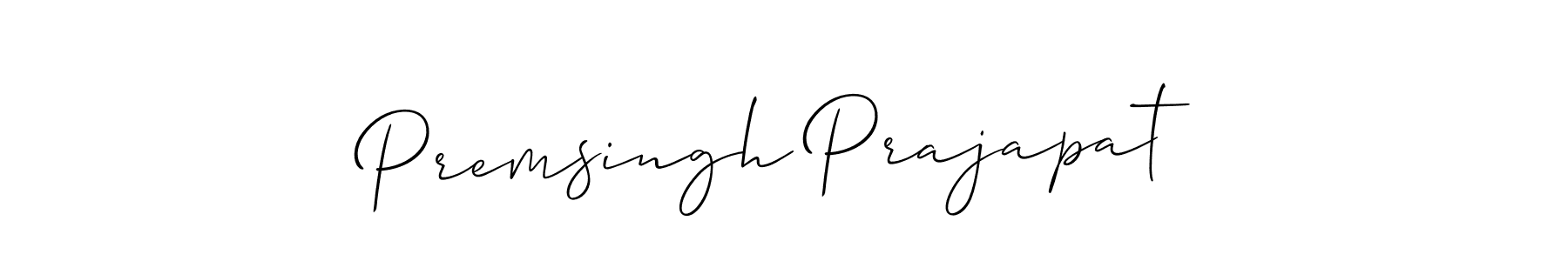 Allison_Script is a professional signature style that is perfect for those who want to add a touch of class to their signature. It is also a great choice for those who want to make their signature more unique. Get Premsingh Prajapat name to fancy signature for free. Premsingh Prajapat signature style 2 images and pictures png