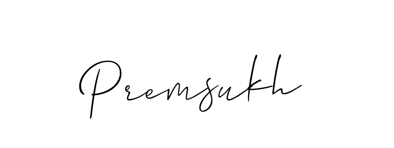 The best way (Allison_Script) to make a short signature is to pick only two or three words in your name. The name Premsukh include a total of six letters. For converting this name. Premsukh signature style 2 images and pictures png