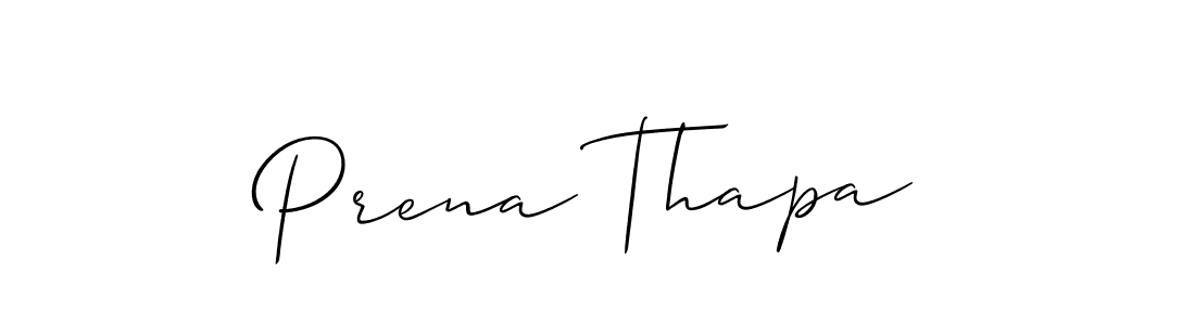 Make a beautiful signature design for name Prena Thapa. With this signature (Allison_Script) style, you can create a handwritten signature for free. Prena Thapa signature style 2 images and pictures png