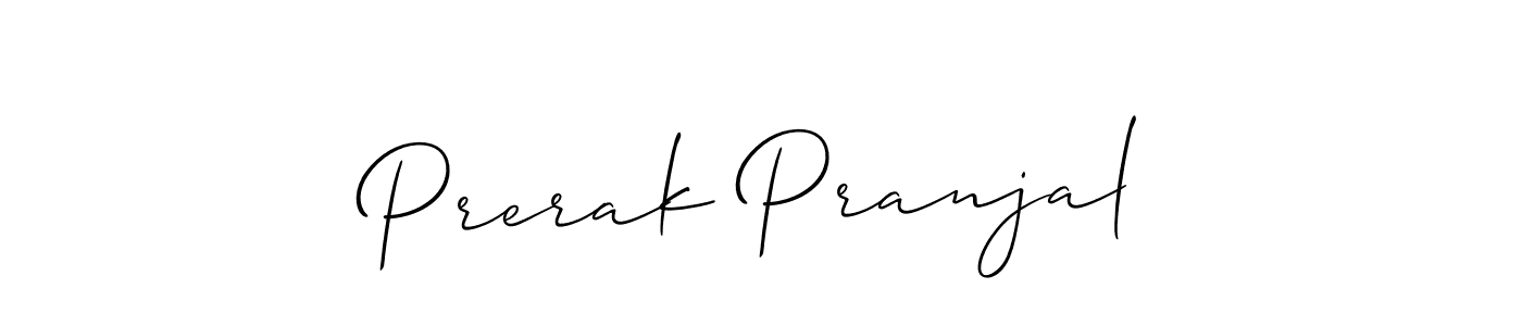 How to make Prerak Pranjal signature? Allison_Script is a professional autograph style. Create handwritten signature for Prerak Pranjal name. Prerak Pranjal signature style 2 images and pictures png