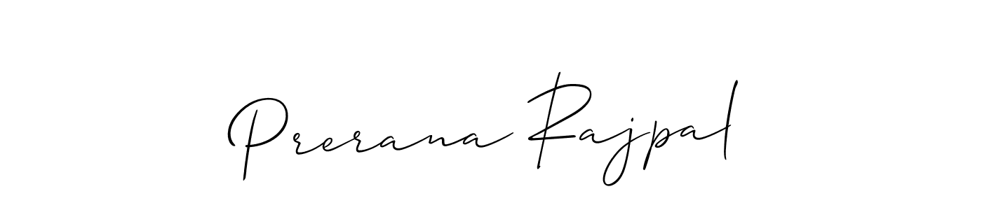 The best way (Allison_Script) to make a short signature is to pick only two or three words in your name. The name Prerana Rajpal include a total of six letters. For converting this name. Prerana Rajpal signature style 2 images and pictures png