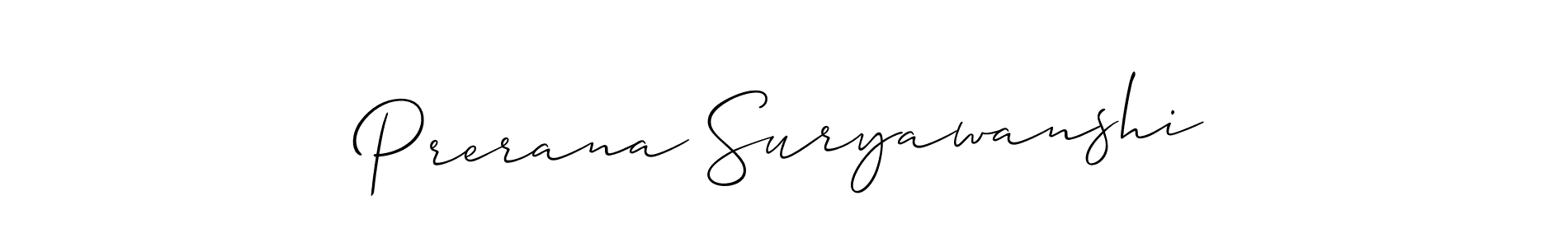 Make a beautiful signature design for name Prerana Suryawanshi. With this signature (Allison_Script) style, you can create a handwritten signature for free. Prerana Suryawanshi signature style 2 images and pictures png