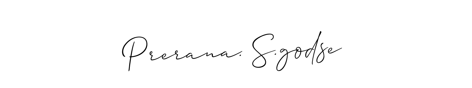 It looks lik you need a new signature style for name Prerana. S.godse. Design unique handwritten (Allison_Script) signature with our free signature maker in just a few clicks. Prerana. S.godse signature style 2 images and pictures png