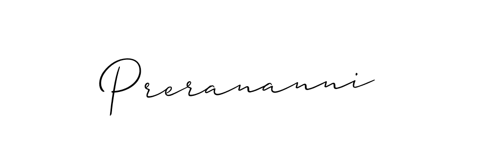 How to Draw Prerananni signature style? Allison_Script is a latest design signature styles for name Prerananni. Prerananni signature style 2 images and pictures png