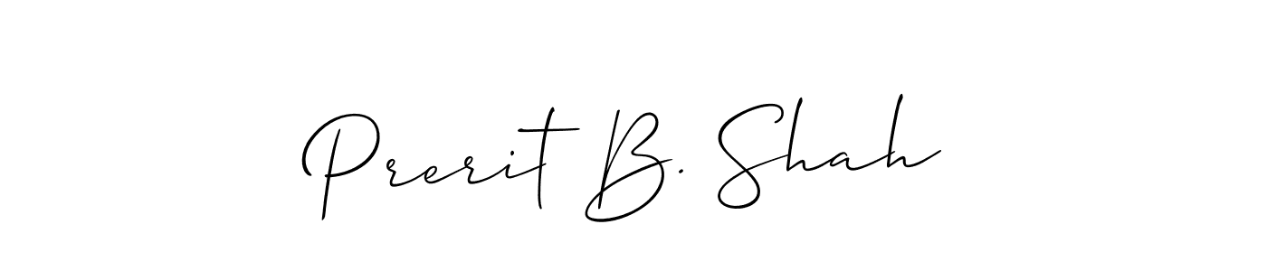 Also we have Prerit B. Shah name is the best signature style. Create professional handwritten signature collection using Allison_Script autograph style. Prerit B. Shah signature style 2 images and pictures png